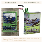 Custom Book Cover Flower Vase