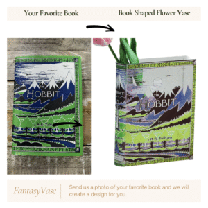 Custom Book Cover Flower Vase - Image 3