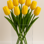 Yellow Faux Tulips for Vases -10pcs