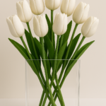 White Faux Tulips for Vases -10pcs